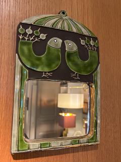 Mithe Espelt Ceramic mirror Cage by Mith Espelt France 1960s - 4363592