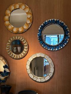 Mithe Espelt Ceramic mirror Cristaux by Mith Espelt France 1960s - 4333032
