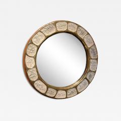 Mithe Espelt Ceramic mirror Cristaux by Mith Espelt France 1960s - 4333203