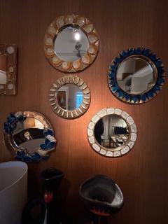 Mithe Espelt Ceramic mirror Flammes by Mith Espelt France 1960s - 4333015