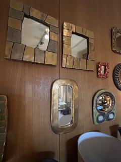 Mithe Espelt Ceramic mirror OBLONG by Mith Espelt France 1960s - 4703184