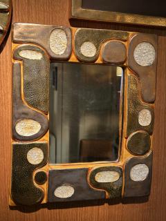 Mithe Espelt Ceramic mirror Ouvea by Mith Espelt France 1960s - 4312464