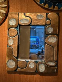 Mithe Espelt Ceramic mirror Ouvea by Mith Espelt France 1960s - 4452789
