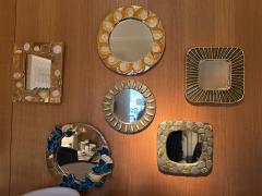 Mithe Espelt Ceramic mirror P tales by Mith Espelt France 1960s - 4324476