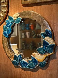 Mithe Espelt Ceramic mirror by Mith Espelt France 1960s - 4312450