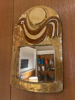 Mithe Espelt Ceramic mirror by Mith Espelt France 1960s - 4312453