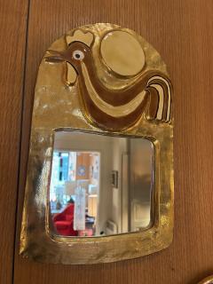 Mithe Espelt Ceramic mirror by Mith Espelt France 1960s - 4312455