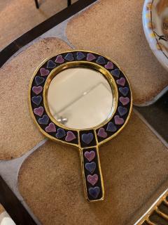 Mithe Espelt Ceramic mirror by Mith Espelt France 1960s - 4341887