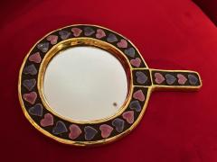 Mithe Espelt Ceramic mirror by Mith Espelt France 1960s - 4341888