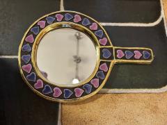 Mithe Espelt Ceramic mirror by Mith Espelt France 1960s - 4341890