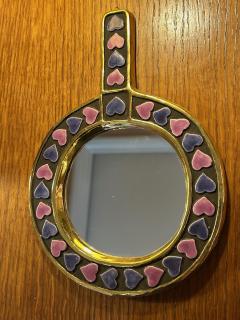 Mithe Espelt Ceramic mirror by Mith Espelt France 1960s - 4341893