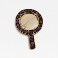 Mithe Espelt Ceramic mirror by Mith Espelt France 1960s - 4344252
