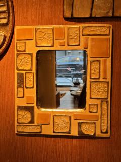 Mithe Espelt Ceramic mirror by Mith Espelt France 1960s - 4539092