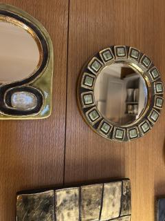 Mithe Espelt Ceramic mirror by Mith Espelt France 1960s - 4818440