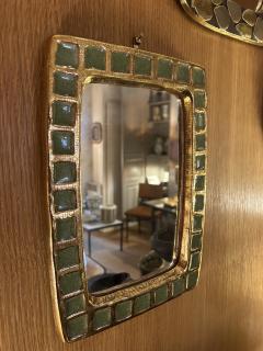 Mithe Espelt Ceramic mirror pate de verre by Mith Espelt France 1960s - 4755076