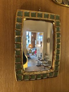 Mithe Espelt Ceramic mirror pate de verre by Mith Espelt France 1960s - 4755079