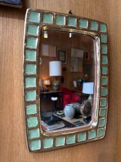 Mithe Espelt Ceramic mirror pate de verre by Mith Espelt France 1960s - 4755080