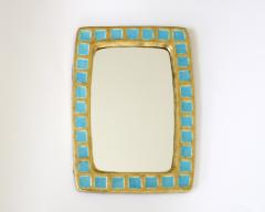 Mithe Espelt MITHE ESPELT FRENCH GILDED CERAMIC AND FUSED GLASS MIRROR - 2529569