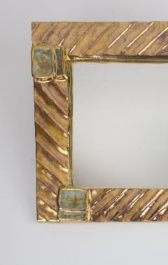 Mithe Espelt Mith ESPELT 1960s Gilded Ceramic Mirror not Lembo  - 1566603