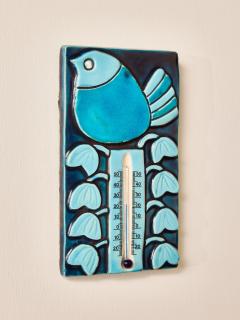 Mithe Espelt Mith Espelt Ceramic Wall Thermometer with Blue Bird Motif - 4693839