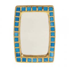 Mithe Espelt Mith Espelt Mirror Ceramic Gold Blue Fused Glass - 2948445