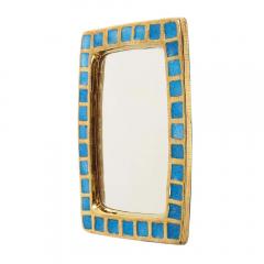 Mithe Espelt Mith Espelt Mirror Ceramic Gold Blue Fused Glass - 2948446