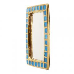 Mithe Espelt Mith Espelt Mirror Ceramic Gold Blue Fused Glass - 2948447