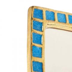 Mithe Espelt Mith Espelt Mirror Ceramic Gold Blue Fused Glass - 2948448
