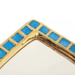 Mithe Espelt Mith Espelt Mirror Ceramic Gold Blue Fused Glass - 2948449