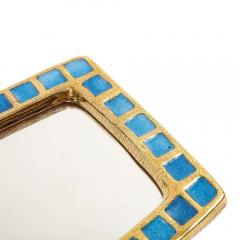 Mithe Espelt Mith Espelt Mirror Ceramic Gold Blue Fused Glass - 2948450