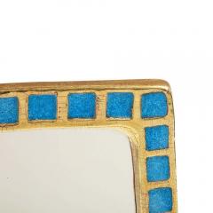 Mithe Espelt Mith Espelt Mirror Ceramic Gold Blue Fused Glass - 2948451