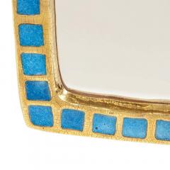 Mithe Espelt Mith Espelt Mirror Ceramic Gold Blue Fused Glass - 2948453
