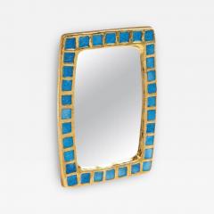 Mithe Espelt Mith Espelt Mirror Ceramic Gold Blue Fused Glass - 2952004