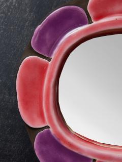 Mithe Espelt Mithe Espelt Flower Shaped Mirror With Pink and Purple Petals - 3480714