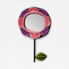 Mithe Espelt Mithe Espelt Flower Shaped Mirror With Pink and Purple Petals - 3482150