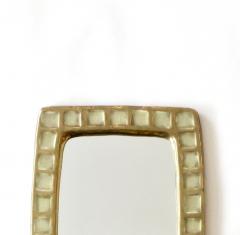 Mithe Espelt Mithe Espelt French Gold Glazed Ceramic and Fused Glass Wall Mirror - 1965701