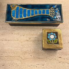 Mithe Espelt Pair of Mith Espelt Square Ceramic Boxes - 4715343