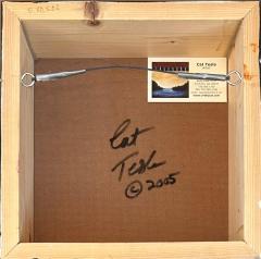 Mixed Media on Wood Block Paintings by Artist Cat Tesla Set of 4 - 4529977