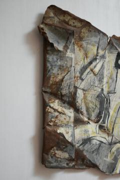 Mixed media artwork painting on metal by Gen 1980s  - 4695800