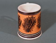 Mocha Pottery Mug with Luster and Seaweed Decoration - 1754586