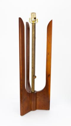 Modeline Style Mid Century Sculptural Walnut Table Lamp - 2354121