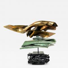Modern Abstract Sculpture Bronze Patina - 4222121