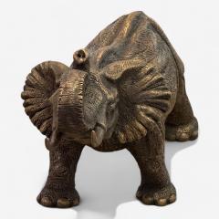 Modern African Elephant Sculpture Hot Cast Bronze American 21st C  - 3945212