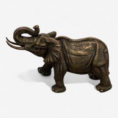 Modern African Elephant Sculpture Hot Cast Bronze American 21st C  - 3945216