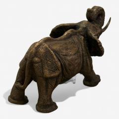 Modern African Elephant Sculpture Hot Cast Bronze American 21st C  - 3945217