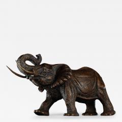 Modern African Elephant Sculpture Hot Cast Bronze American 21st C  - 3947928