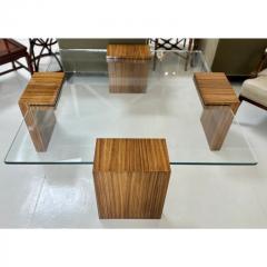 Modern Art Deco Macassar Glass Cocktail Table - 3126195