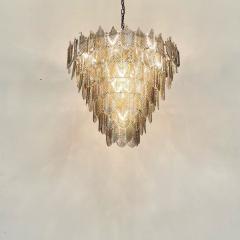 Modern Art Deco Style Chandelier Pendant Brass and Smoked Glass by Eicholtz - 3341964