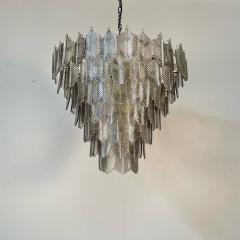 Modern Art Deco Style Chandelier Pendant Brass and Smoked Glass by Eicholtz - 3341966