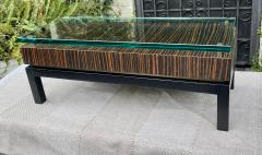 Modern Art Deco Style Macassar Glass Low Table - 2431726
